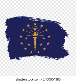 Flag of  Indiana from brush strokes. United States of America.  Flag Indiana on transparent background for your web site design, logo, app, UI. Stock vector. Vector illustration EPS10.