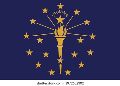 Flag of Indiana, federal state of United States of America