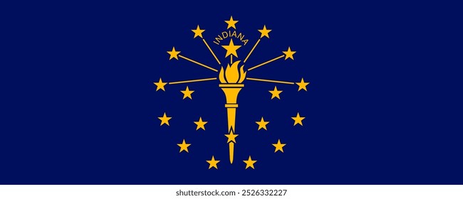 Flag of Indiana, long version, Vector Images