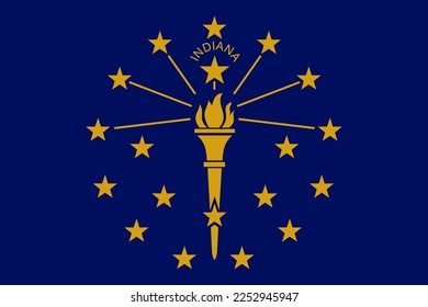 Flag of Indiana state (United States of America, U.S.A. or USA, North America)