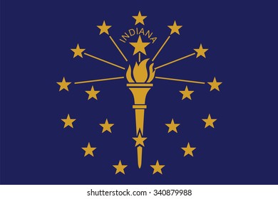 Flag of Indiana state of the United States. Vector illustration.