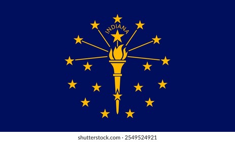 Flag of Indiana, USA, 16:9 Format, Indiana Flag, Vector Images