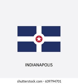 Flag of Indianapolis- Indiana - United States Vector Illustration

