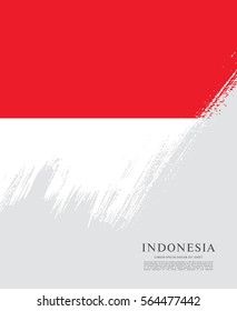 Flag of Indonesia, brush stroke background