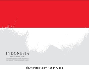 Flag of Indonesia, brush stroke background