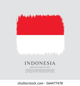 Flag of Indonesia, brush stroke background