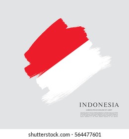 Flag of Indonesia, brush stroke background
