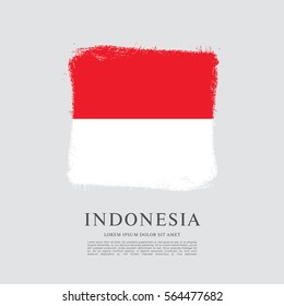 Flag of Indonesia, brush stroke background