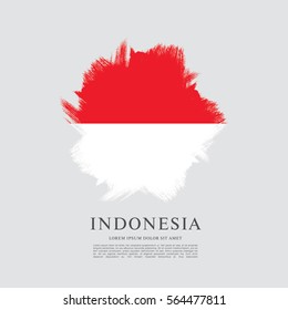 Flag of Indonesia, brush stroke background