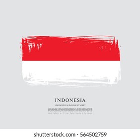 Flag of Indonesia, brush stroke background