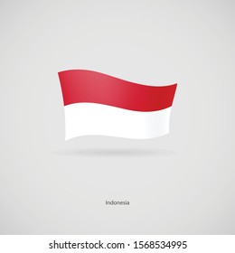 The flag of Indonesia is flying layered vector image.