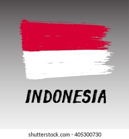 Flag Of Indonesia  - Grunge