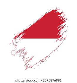 Flag of Indonesia Grunge Brush Stroke Style Vector