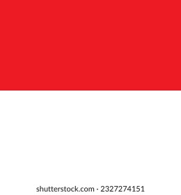 The flag of Indonesia. Flag icon. Standard color. A square flag. Computer illustration. Digital illustration. Vector illustration.