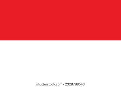The flag of Indonesia. Flag icon. Standard color. Standard size. A rectangular flag. Computer illustration. Digital illustration. Vector illustration.