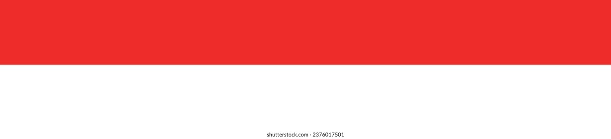 The flag of Indonesia. Flag icon. Standard color. A long banner. Computer illustration. Digital illustration. Vector illustration.