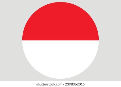 Flag of Indonesia. Indonesian national symbol in official colors. Template icon. Abstract vector background. Round glass light ball, 3D big bubble, sphere.