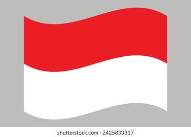 Flag of Indonesia. Indonesian national symbol in official colors. Template icon. Abstract vector background.