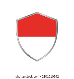 Flagge Indonesiens oder Monacos mit silbernem Rahmen