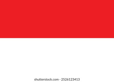 Flag of Indonesia in official color. Indonesian national flag vector illustration.