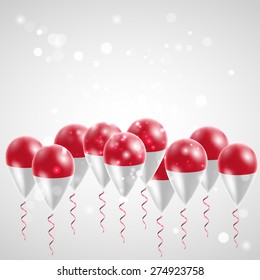 Flag of Indonesia on balloon.