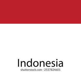 The flag of Indonesia, a red and white horizontal bicolour.