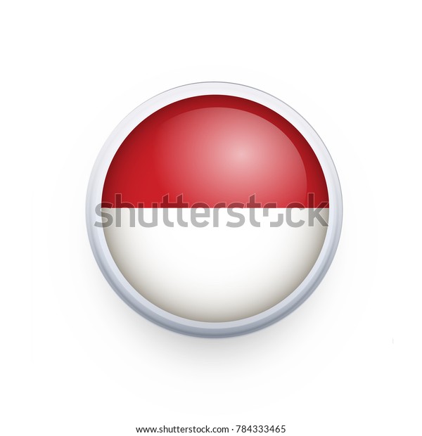 Flag Indonesia Round Glossy Icon Button Stock Vector Royalty Free 784333465