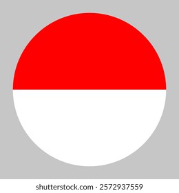 Flag of Indonesia round shape, national symbol