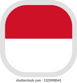 Flag of Indonesia. Rounded square icon on white background, vector illustration.