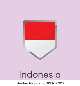 Flag of Indonesia shield icon design, Simple gradient vector illustration, eps 10
