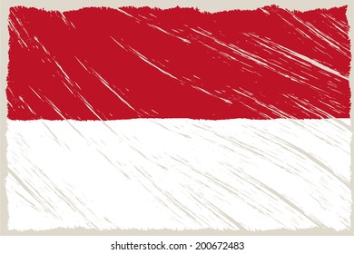 the flag of indonesia with some grunge textures