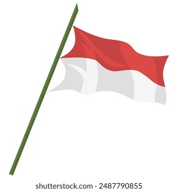 Flag of Indonesia with Spiky Sharpened Bamboo Vector