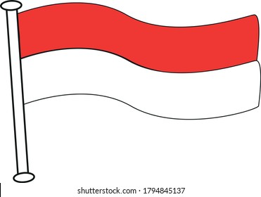 Flag of INDONESIA, Vector illustration