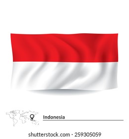 Flag of Indonesia - vector illustration