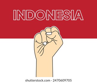 Bandera de Indonesia. Ilustración vectorial de bandera plana de Indonesia
