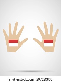 flag of indonesia, vector illustration, graphic design, flag indonesia, hand creative concept