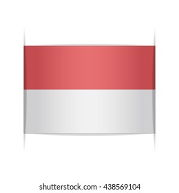 Flag of Indonesia. Vector illustration of a stylized flag. The slit in the paper with shadows. Element for infographics.