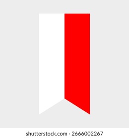 Flag of Indonesia. Indonesia vertical flag icon digital vector illustration. The hanging flag.
