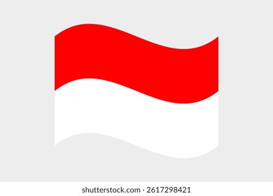 Flag of Indonesia. Indonesia wavy flag digital vector illustration. Fluttering flag.