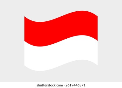 Flag of Indonesia. Indonesia wavy flag digital vector illustration. Fluttering flag.