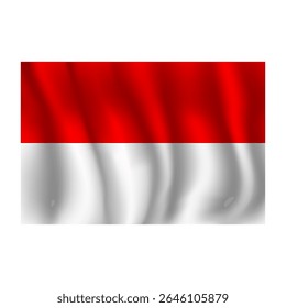 Bandeira da Indonésia ondulações ao vento, com dobras 3d