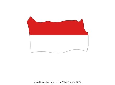 Una bandera de Indonesia con un fondo blanco