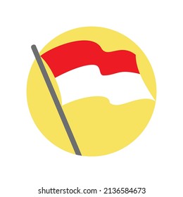 Flag Indonesian flying waving. Vector image