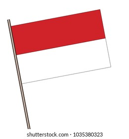 A flag of Indonesian isolated on a white background