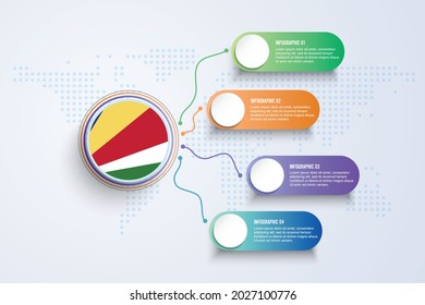Flag with Infographic Design 03. Vector illustration.