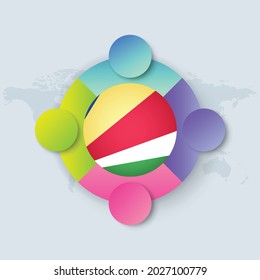 Flag mit Infografik Design 04. Vektorgrafik.