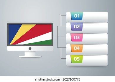 Flag with Infographic Design. Vector illustration.