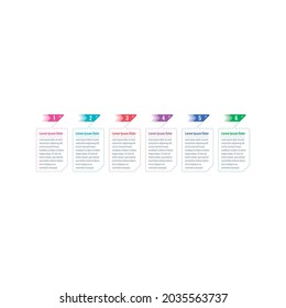 flag infographic template. annual report, magazine, web, internet information template. six steps business infographic template
