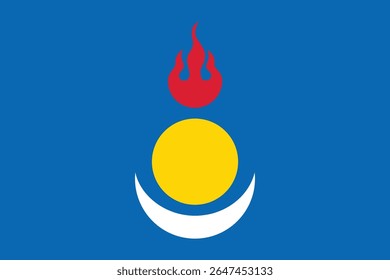 Bandeira do Partido Popular da Mongólia Interior (Neimenggu) - um emblema político e cultural que simboliza as aspirações e a identidade dos mongóis étnicos na Mongólia Interior, China.