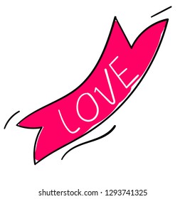 Flag with the inscription Love vector
